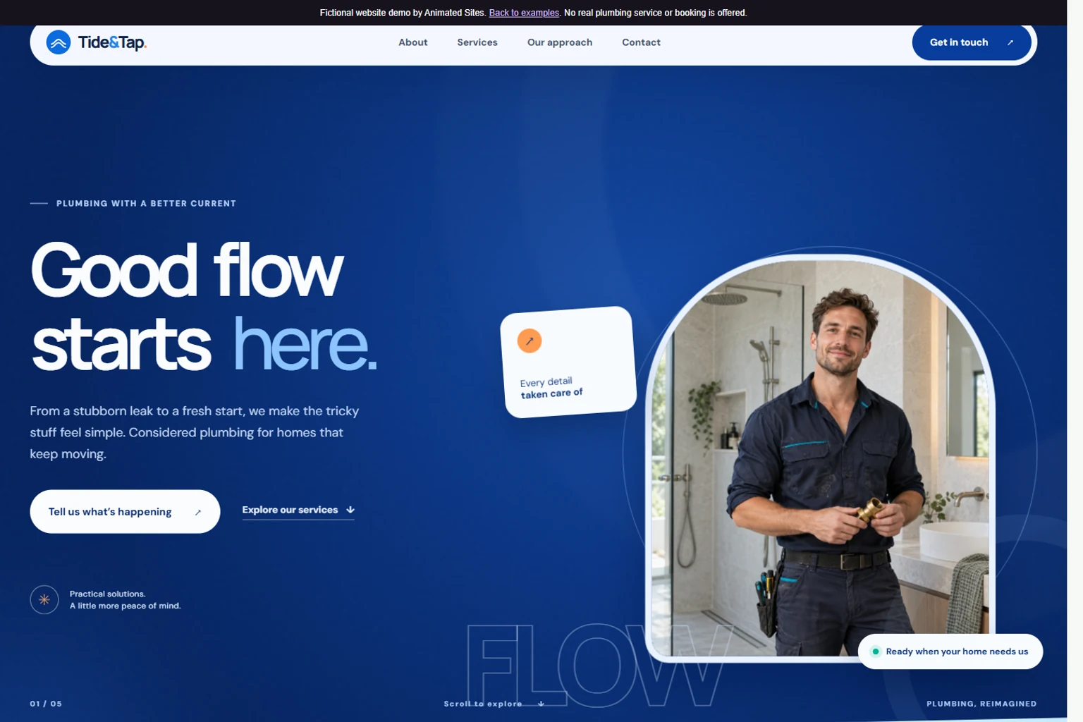 Tide and Tap plumbing website preview